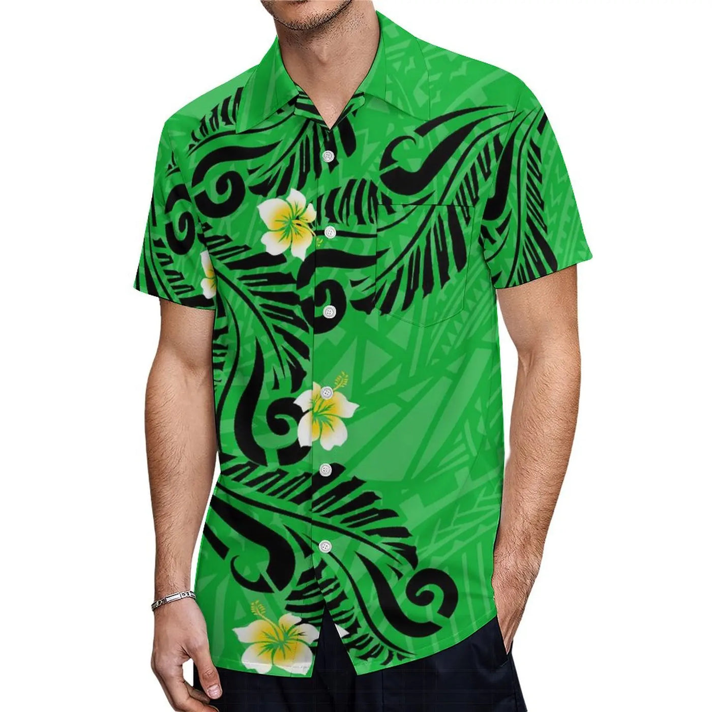 2024 Women'S High-Waisted Dress Puletasi Top And Maxi Pacific Island Holiday Party Outfit Matching Hawaiian Men'S Aloha Shirt