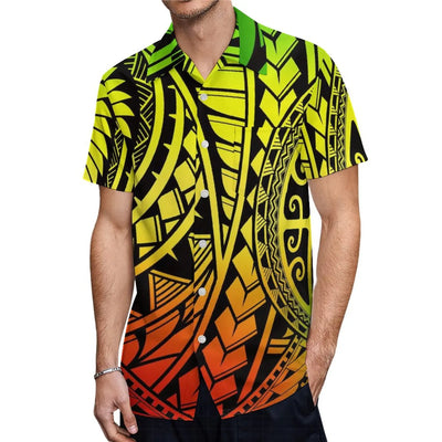 High-Quality New Design Couple Set Slim-Fitting Half-Sleeve Women'S Dress Polynesian Island Custom Men'S Aloha Shirt