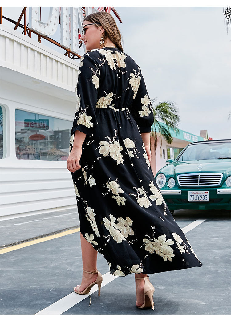 Irregular plus size dress