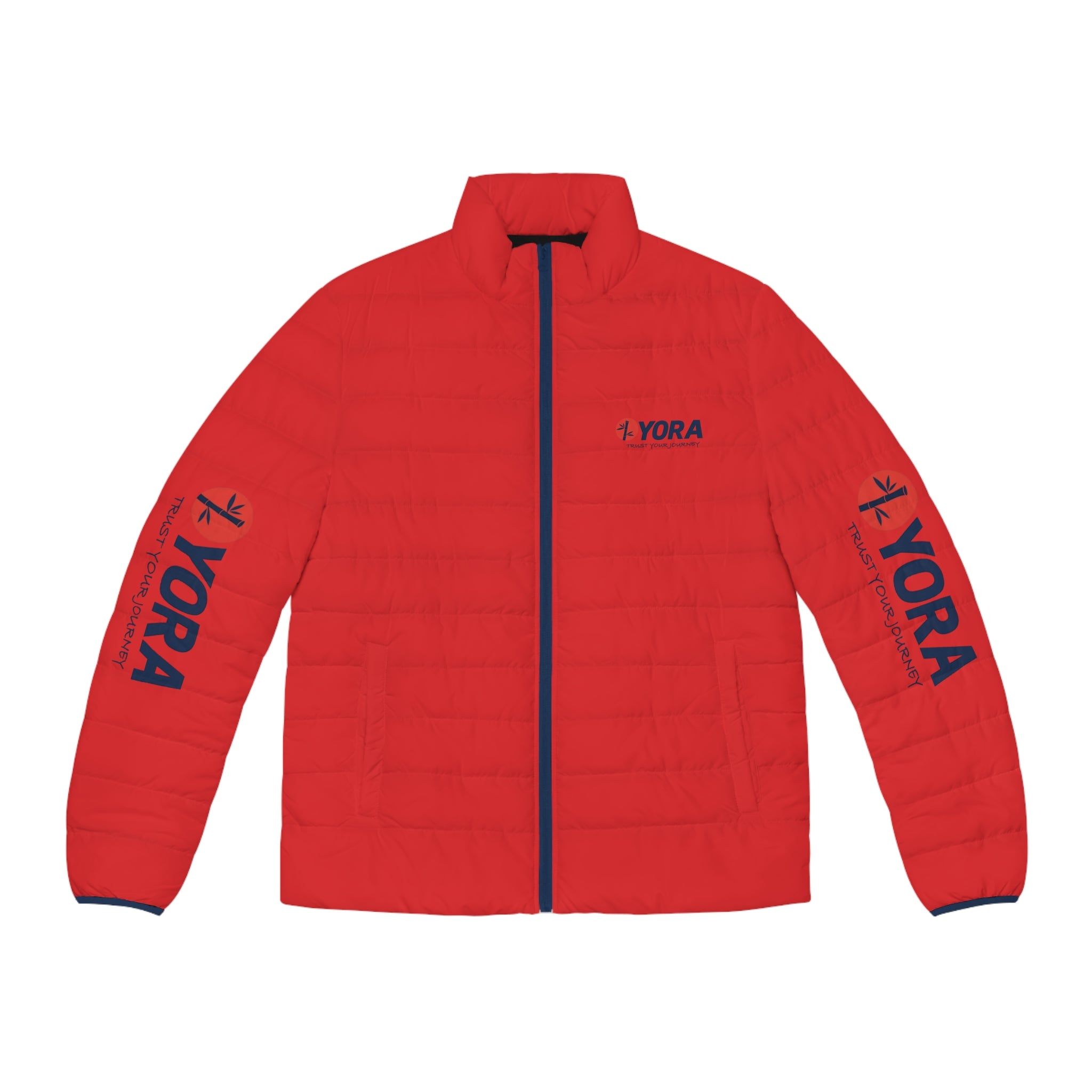 Men's Red Puffer Jacket (AOP)