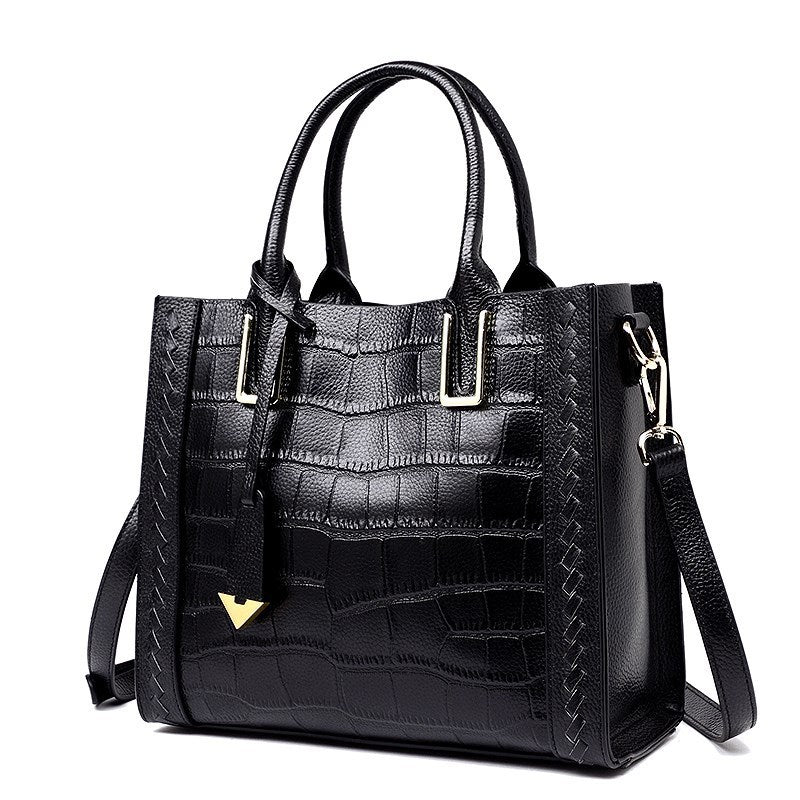 Pattern Woven Handbag Women Leather Handbags