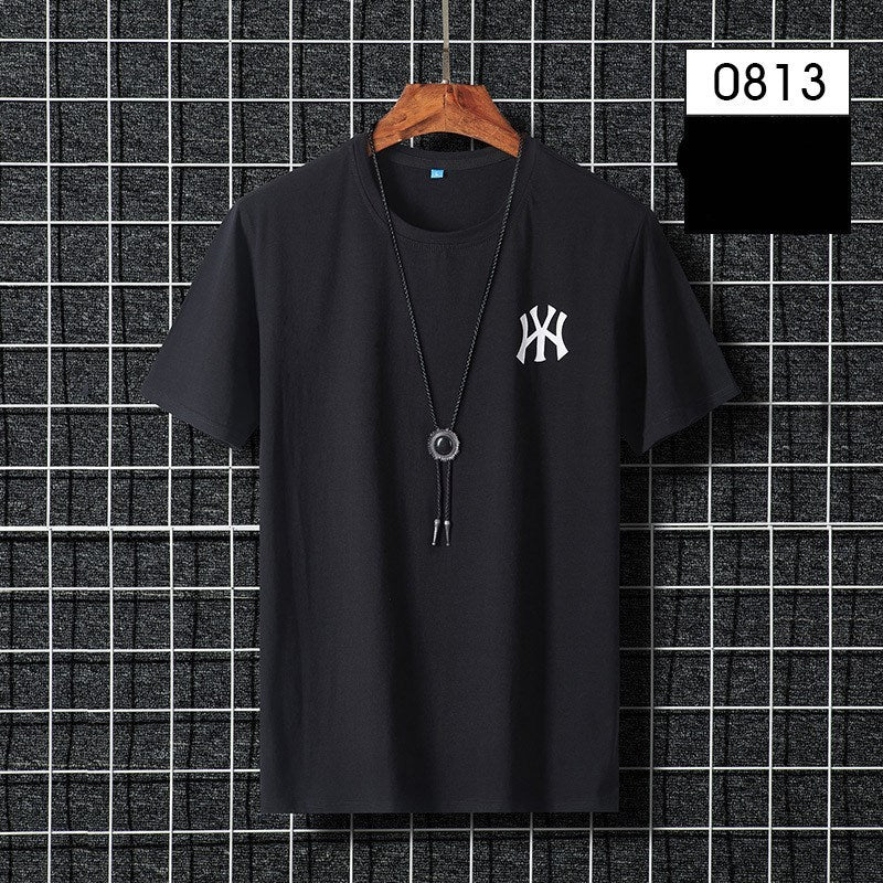 Large cotton round neck T-shirt for men