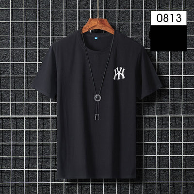 Large cotton round neck T-shirt for men