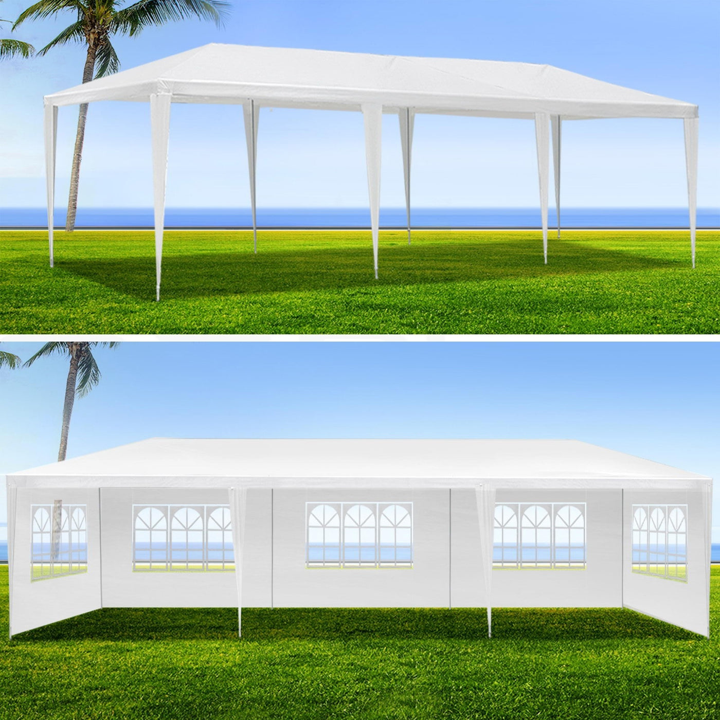 10x30' Wedding Party Canopy Tent Outdoor Gazebo With 8 Removable Sidewalls