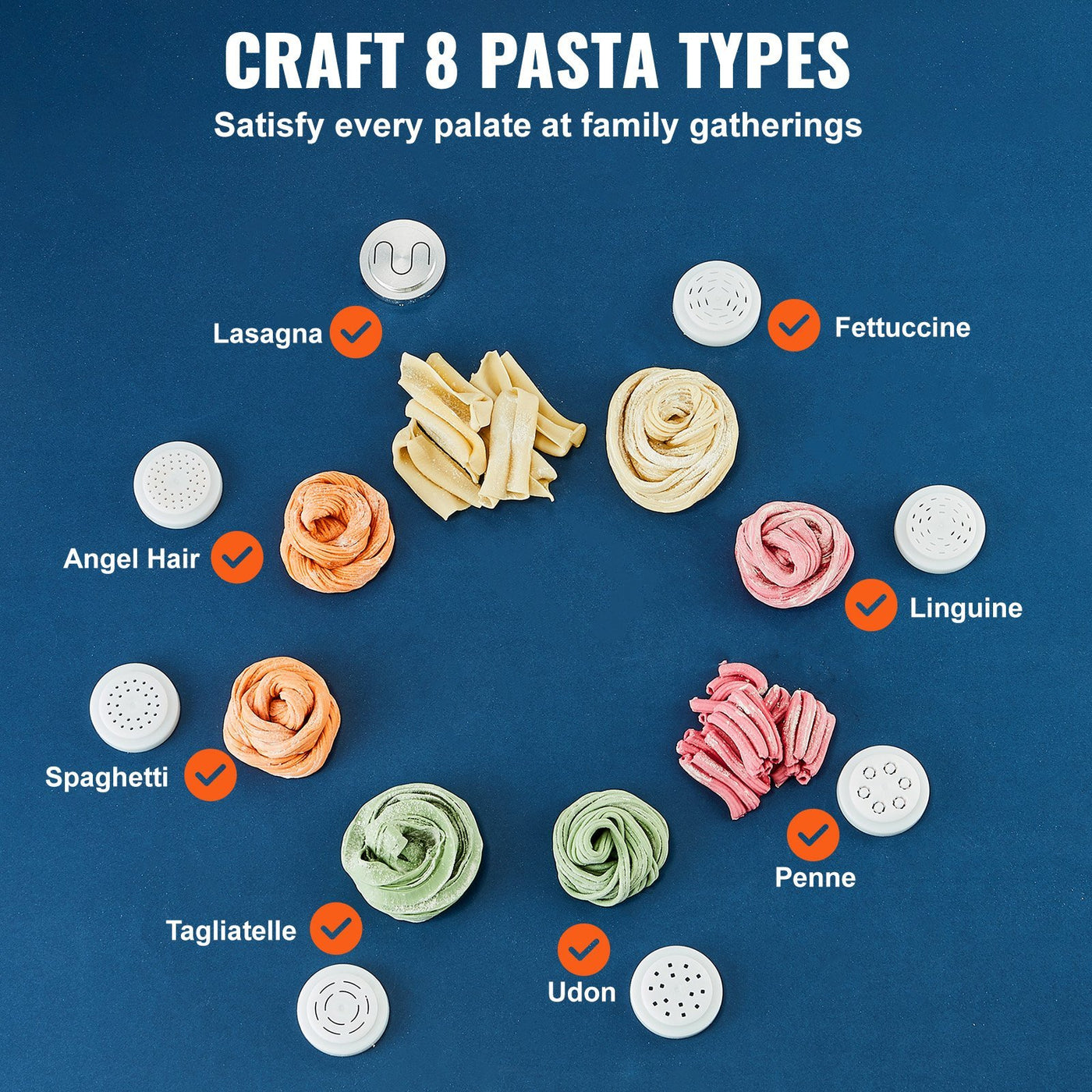 Electric Pasta Maker Automatic Noodle Making Machine With 8 Pasta Shape