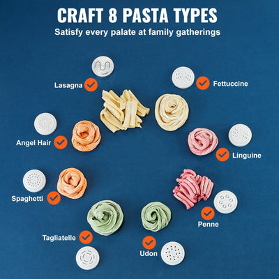Electric Pasta Maker Automatic Noodle Making Machine With 8 Pasta Shape