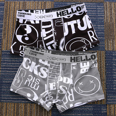 Printed Boxers Men's Underwear National Fashion Boxers Mid-waist
