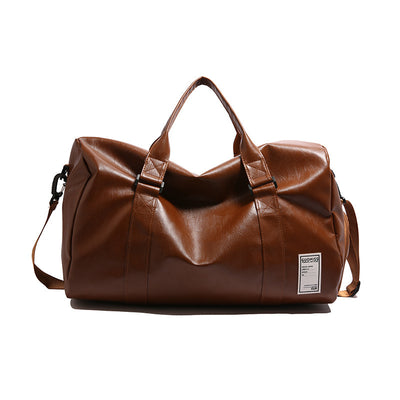 Large Capacity Fitness Soft Leather Textured Independent Shoe Warehouse Travel Bag