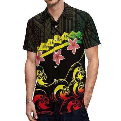High-Quality New Design Couple Set Slim-Fitting Half-Sleeve Women'S Dress Polynesian Island Custom Men'S Aloha Shirt