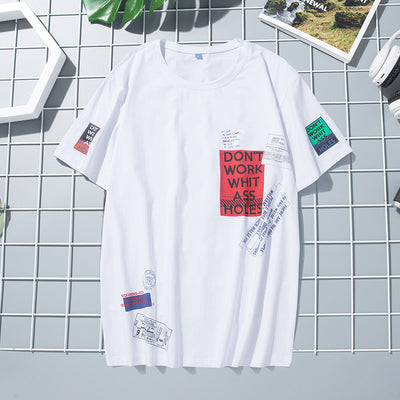 Large cotton round neck T-shirt for men