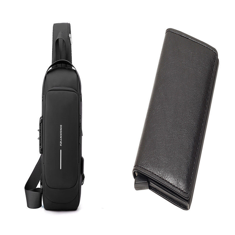 Lock Messenger Bag For Large-capacity Business Commuting