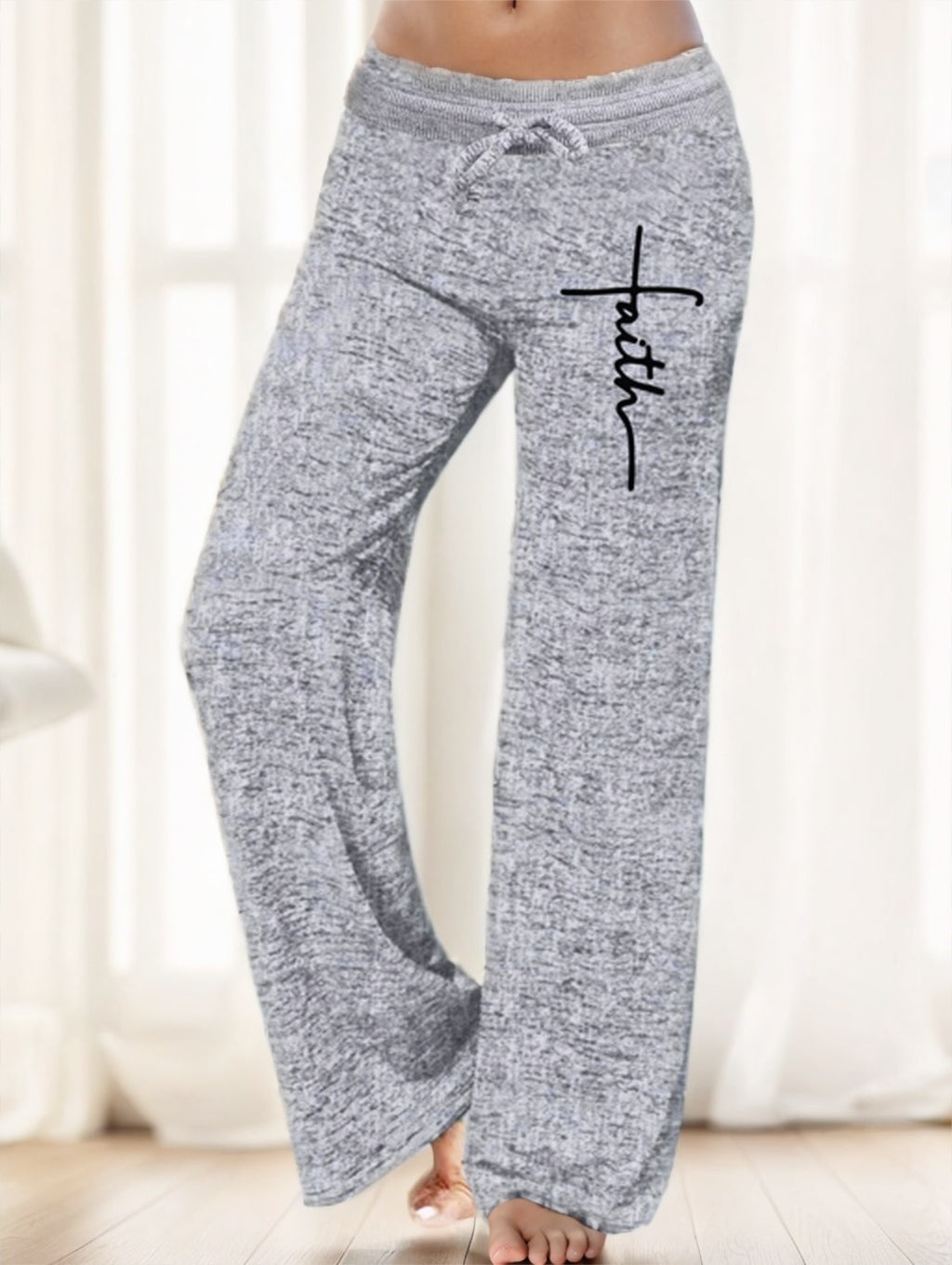 Ladies' Solid-colored Wide-leg Pants