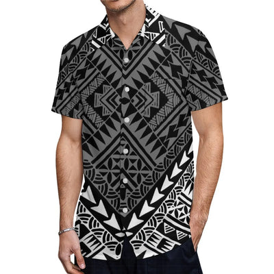Polynesian Islands Hd Print Fashion Wear Mumu Women'S Square Neck Puffy Sleeve Dress With Summer Men'S Aloha Shirt