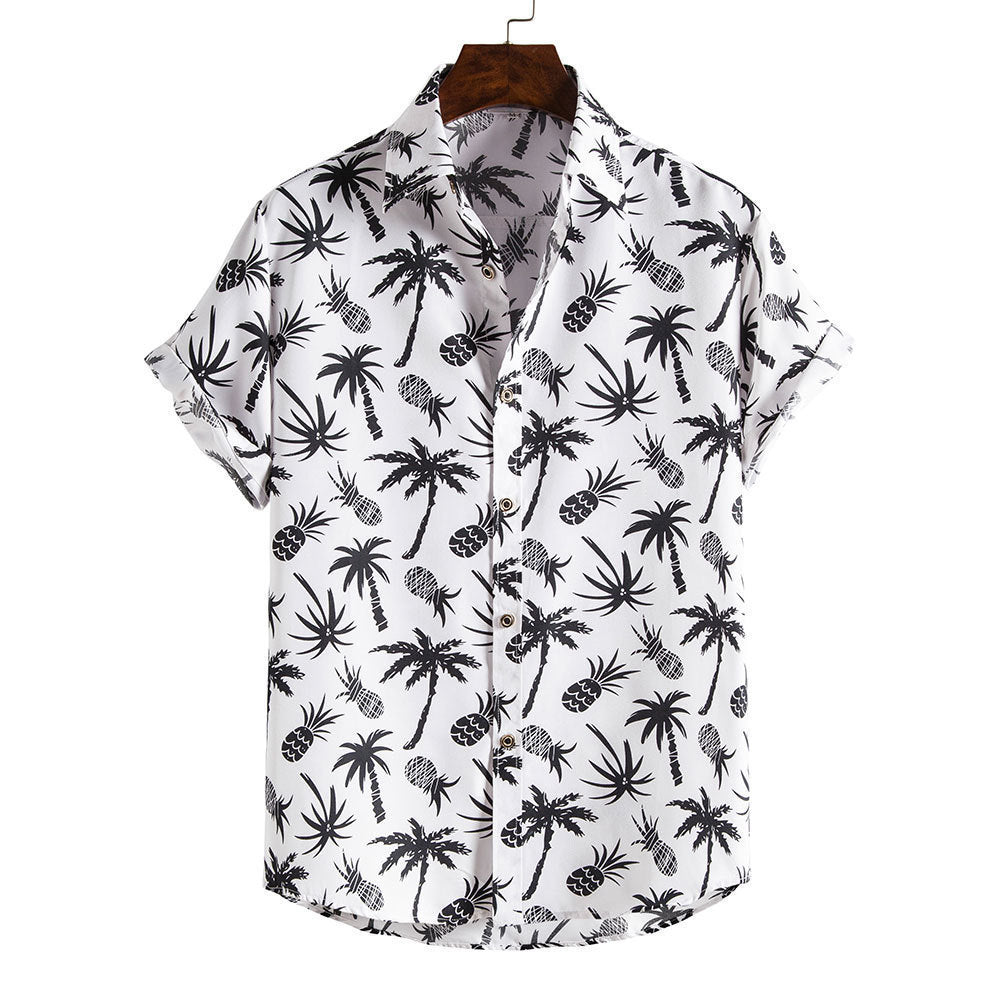 Spring And Summer Men's Beach Hawaii Short Sleeve Printed Shirt