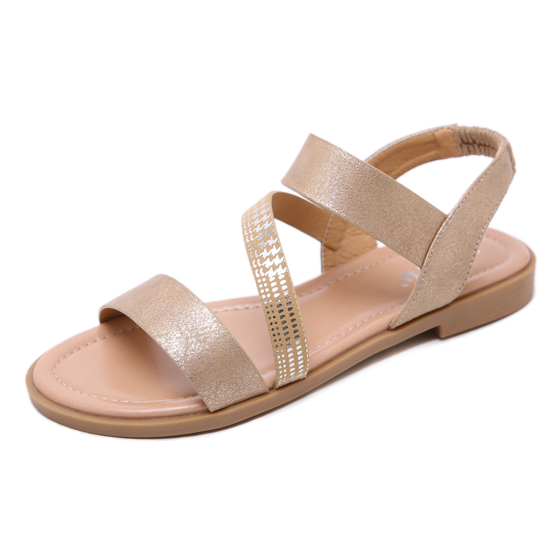 Pregnant women flat shoes on the beach