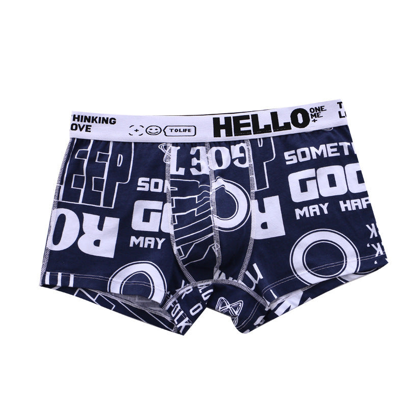 Printed Boxers Men's Underwear National Fashion Boxers Mid-waist