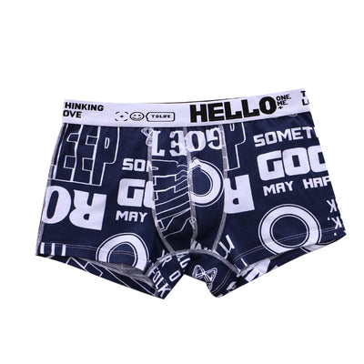 Printed Boxers Men's Underwear National Fashion Boxers Mid-waist