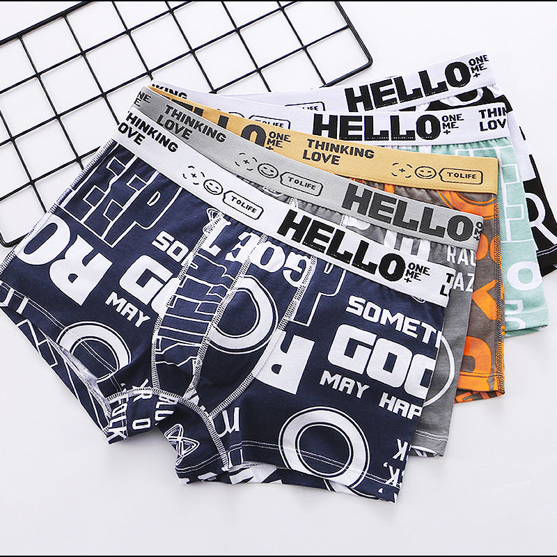 Printed Boxers Men's Underwear National Fashion Boxers Mid-waist