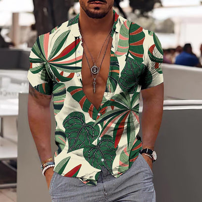 Hawaii Short Sleeve Men's Lapel Shirt