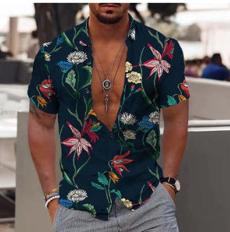 Hawaii Short Sleeve Men's Lapel Shirt