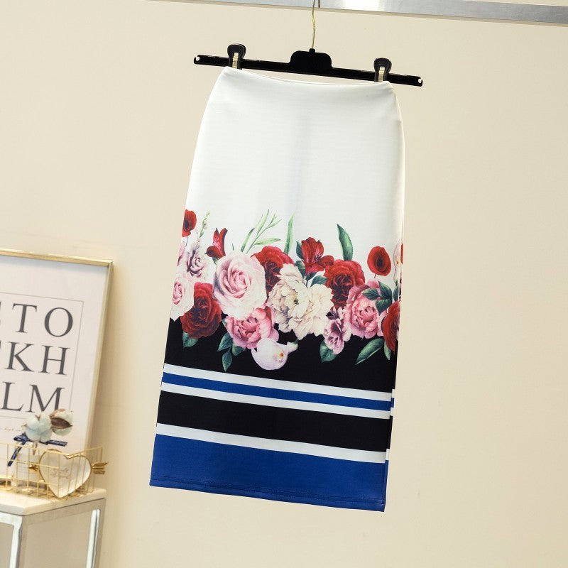 Court Women's Printed Wear Pencil Sheath Skirt