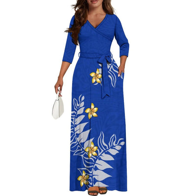 High-Quality New Design Couple Set Slim-Fitting Half-Sleeve Women'S Dress Polynesian Island Custom Men'S Aloha Shirt