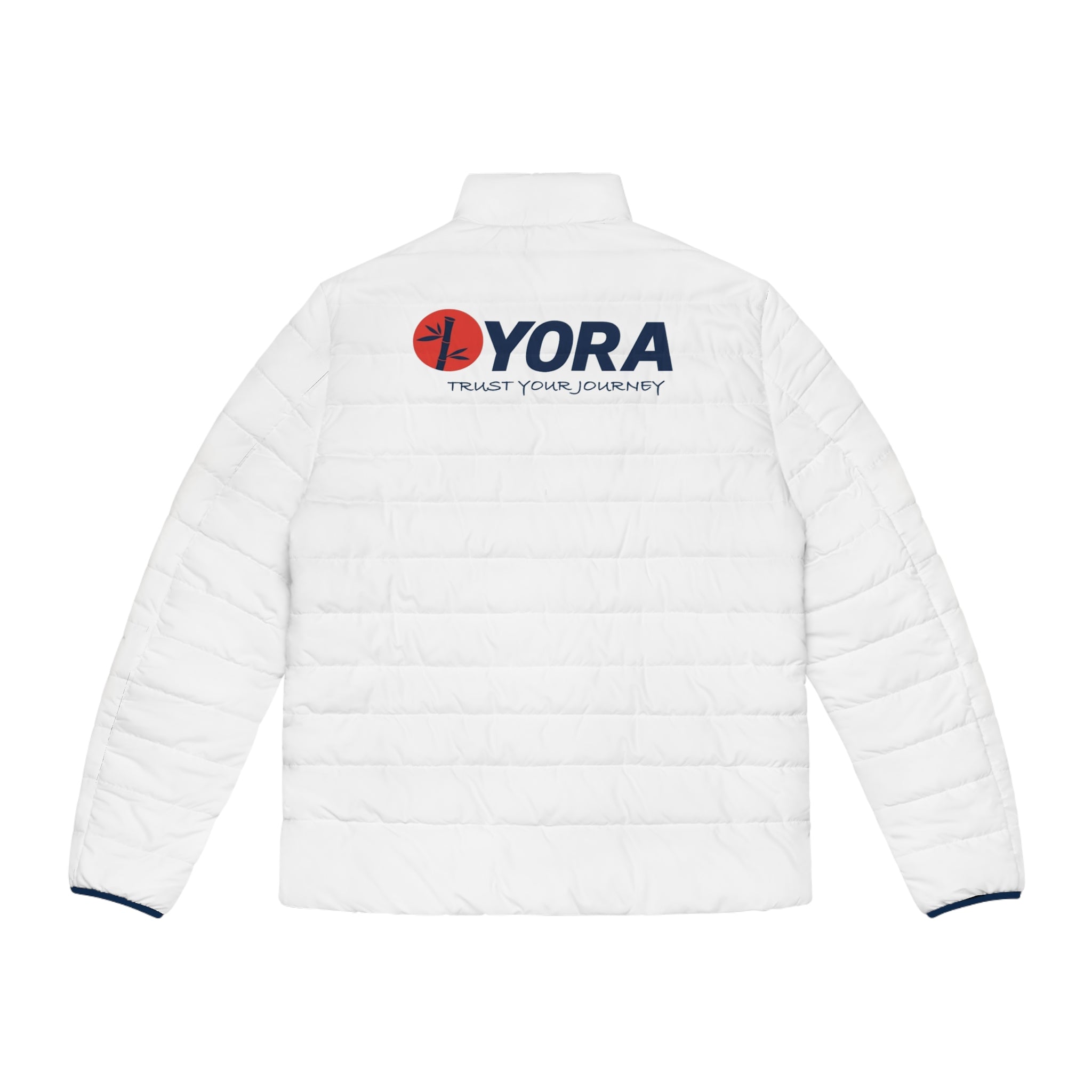 Men's White Puffer Jacket (AOP)