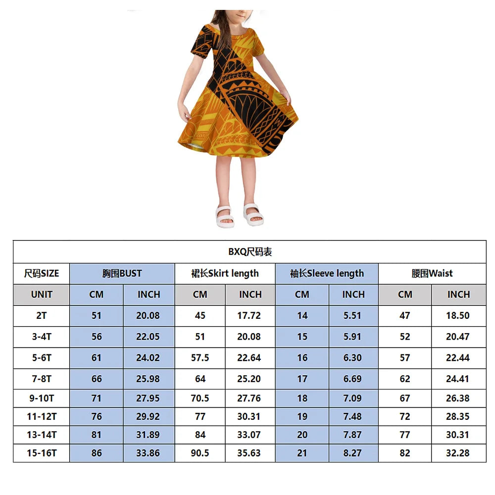 Polynesian Island Custom Family Set Women'S Round-Neck Short-Sleeved Summer High-Waisted Dress And Men'S Aloha Shirt