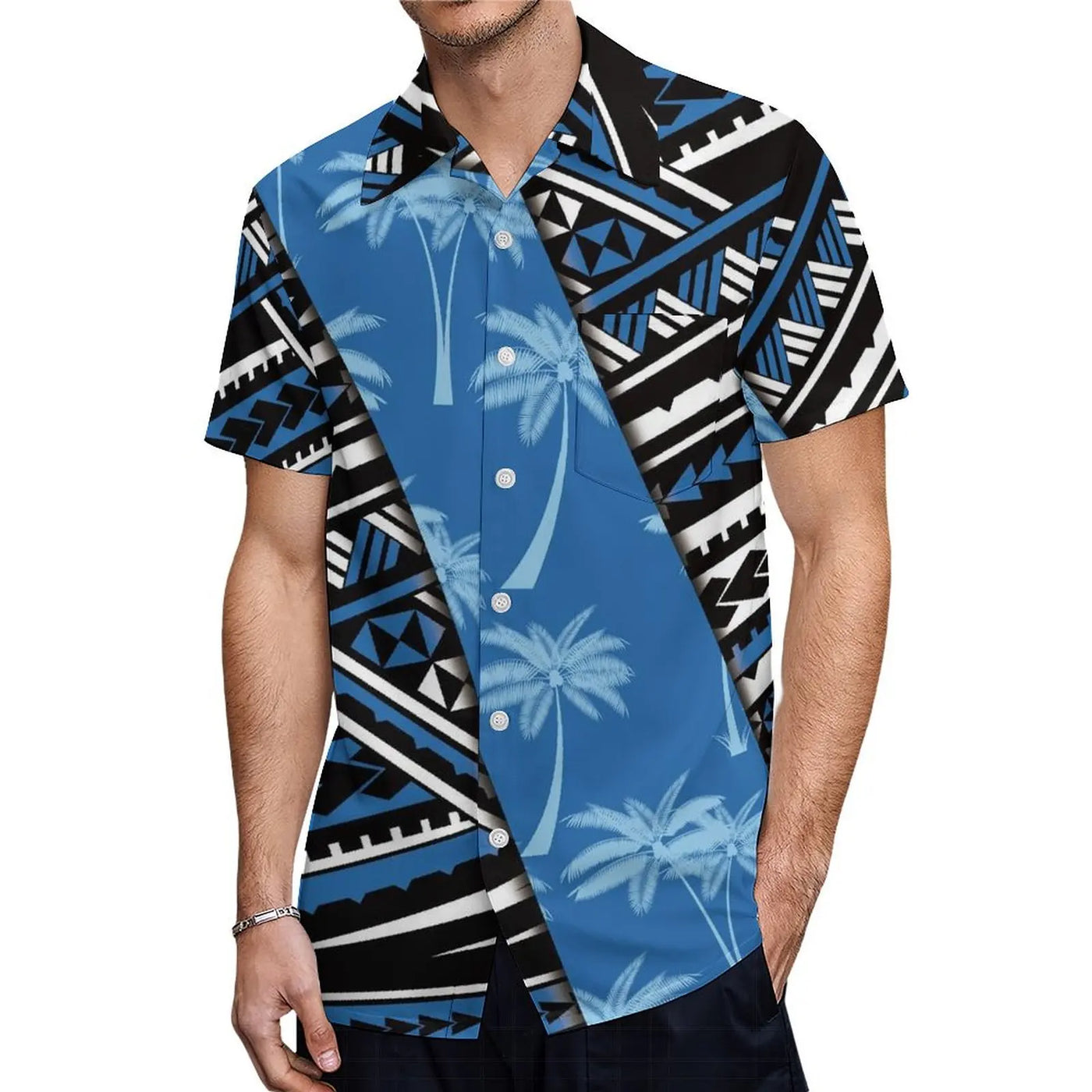 High-Quality New Design Couple Set Slim-Fitting Half-Sleeve Women'S Dress Polynesian Island Custom Men'S Aloha Shirt