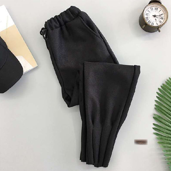 Ladies casual woolen high-waisted harem pants