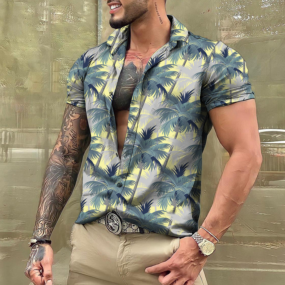 Hawaii Short Sleeve Men's Lapel Shirt