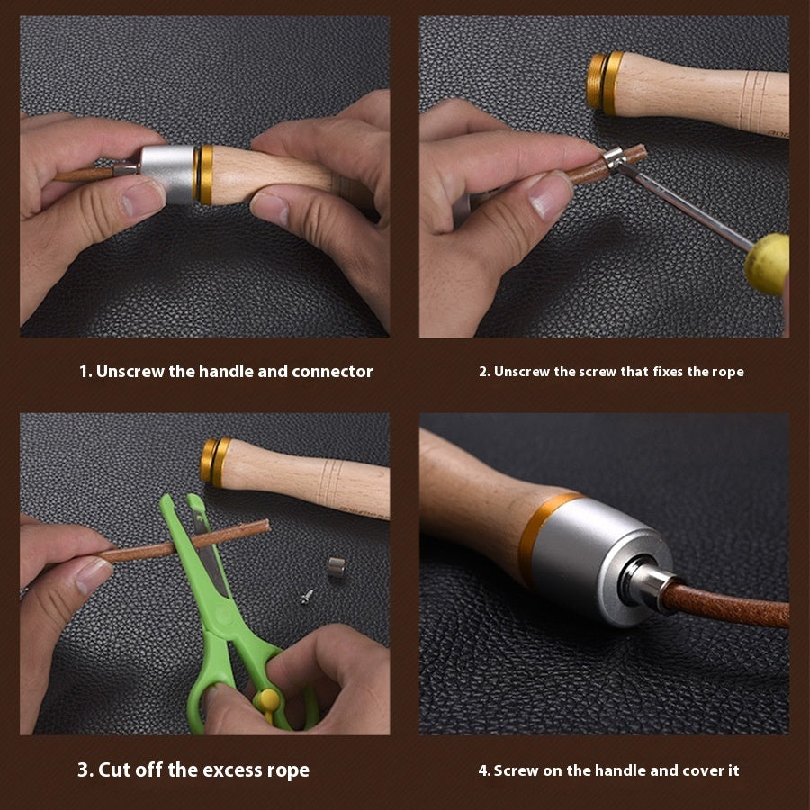 Fitness Weight Loss Exercise Slimming And Fat Burning Cowhide String Beech Handle Skipping Rope