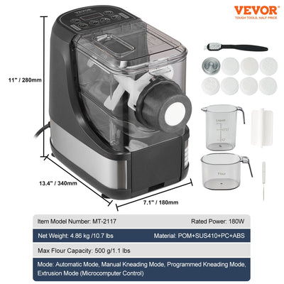 Electric Pasta Maker Automatic Noodle Making Machine With 8 Pasta Shape