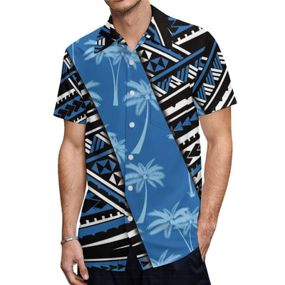 High-Quality New Design Couple Set Slim-Fitting Half-Sleeve Women'S Dress Polynesian Island Custom Men'S Aloha Shirt