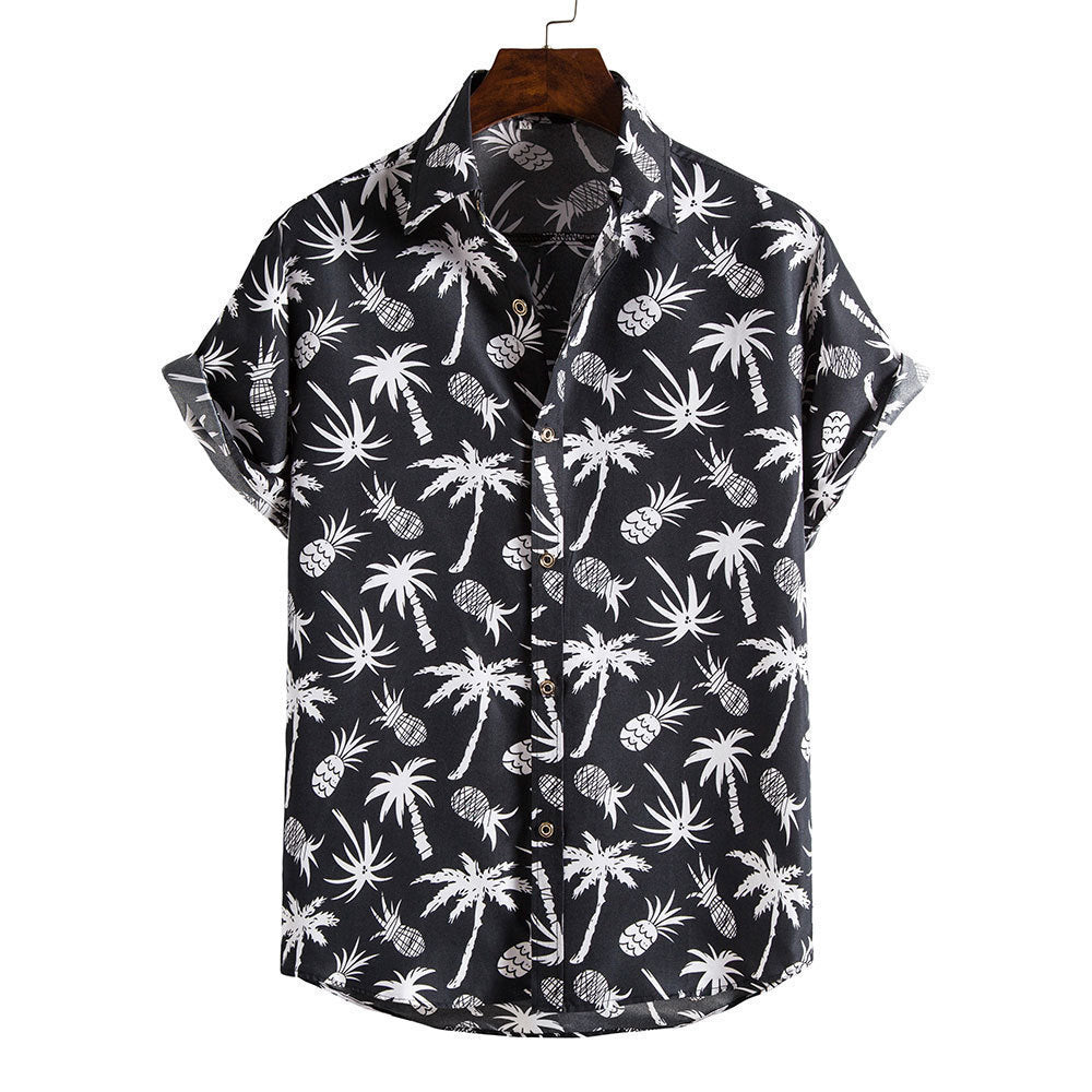 Spring And Summer Men's Beach Hawaii Short Sleeve Printed Shirt