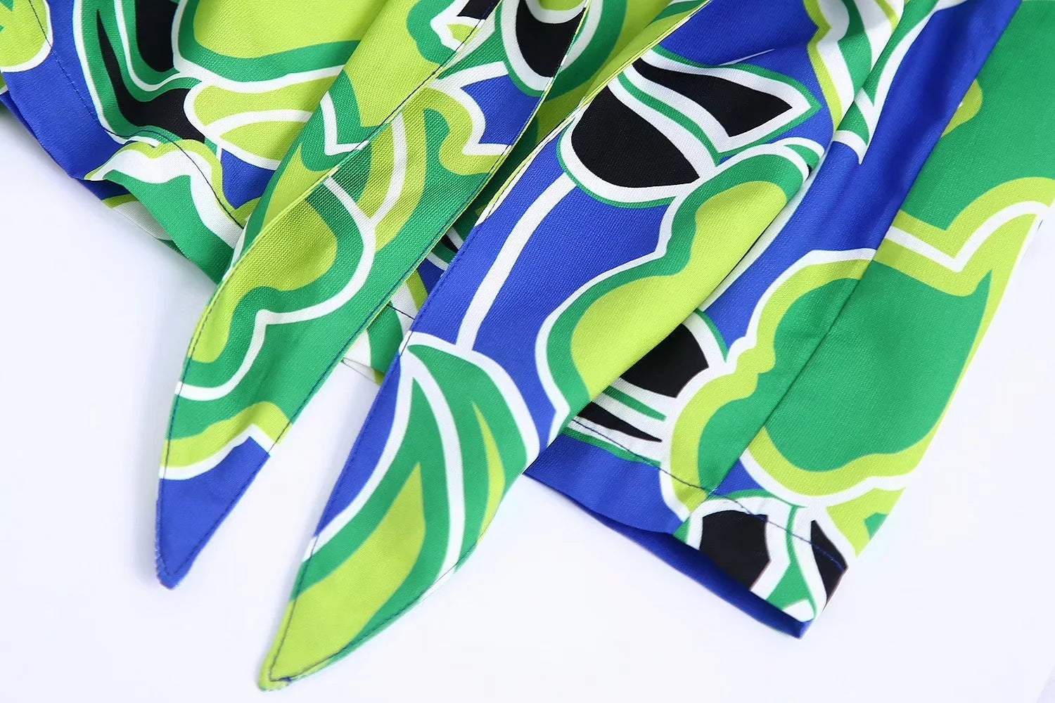 French Retro Women's Slim Print Sarong Culottes