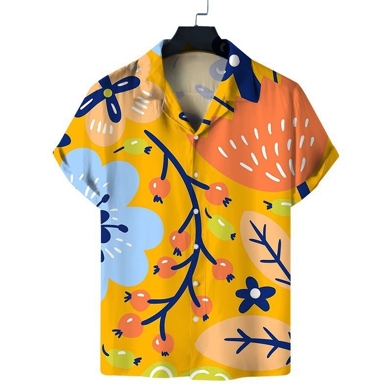 Men's Hawaii Beach 3D Printed Short Sleeve