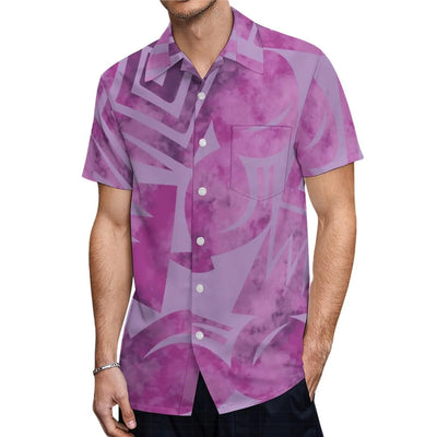 Custom-Made Puletasi One-Shoulder Dress For Polynesian Island Couple Sets And Aloha Shirt For Hawaiian Beach Party Men