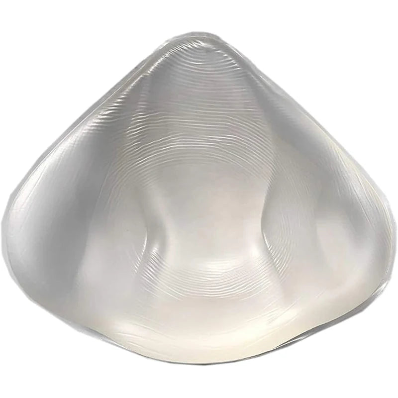 1 Piece Mastectomy Transparent Clear Silicone Swim Breast Form Swim Form Enhancer Inserts Triangle Shape Push-up Bra Inserts