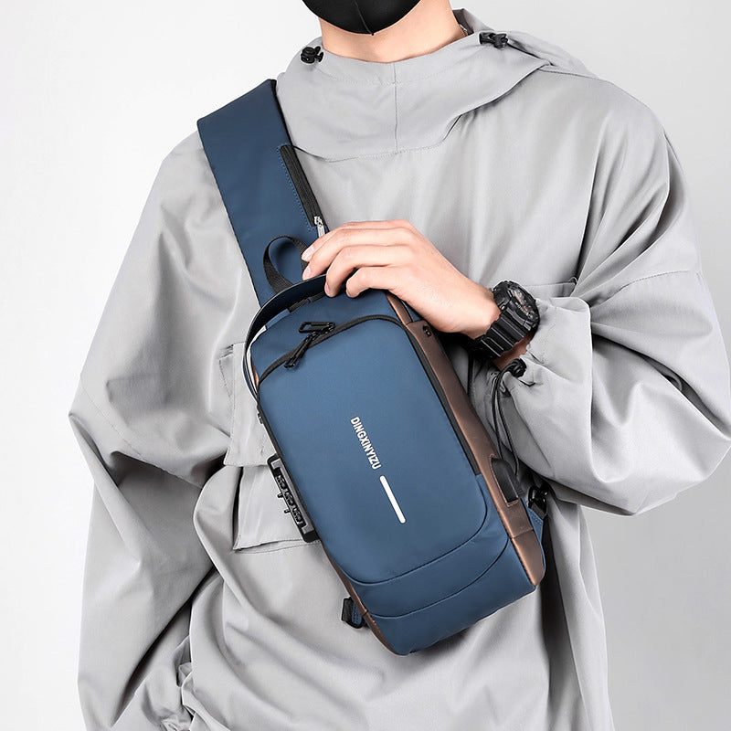Lock Messenger Bag For Large-capacity Business Commuting