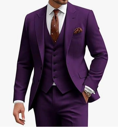Men's Casual Business Wedding Three-piece Suit