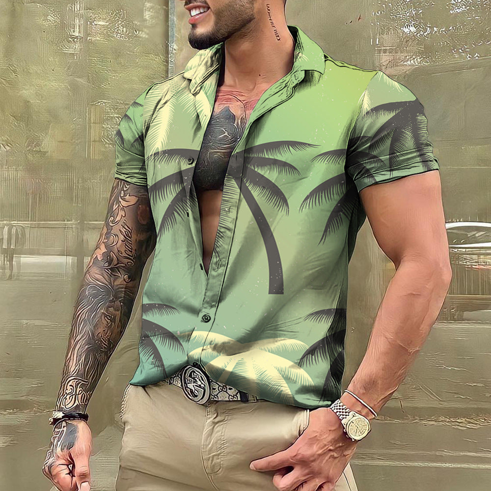 Hawaii Short Sleeve Men's Lapel Shirt