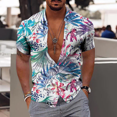 Hawaii Short Sleeve Men's Lapel Shirt