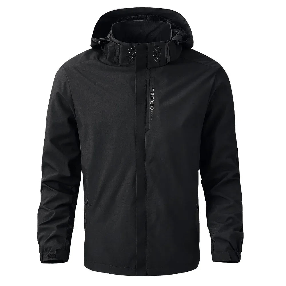 2025 Men's new waterproof raincoat Lightweight outer hooded outdoor raincoat windproof jacket Climbing outdoor jacket