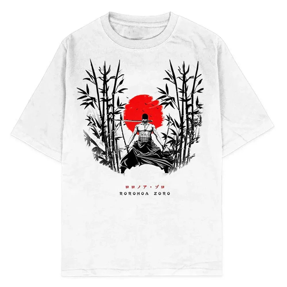 Men Casual Oversized Washed Harajuku T-shirt Washed Japanese Anime One Piece Graphic Loose Streetwear Black Tops Tees