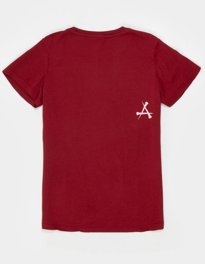 2000s affliction American Retro T shirt Women Red Cotton Round Neck Washed Shirt Hip Hop Couple American Wear Goth T Shirts