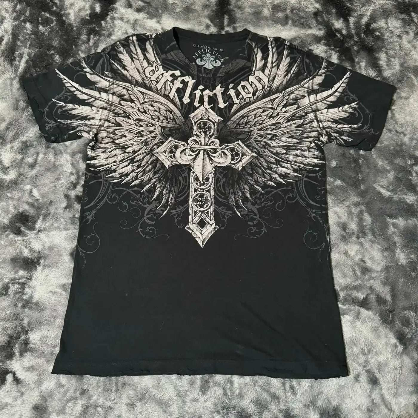 2000s affliction American Retro T shirt Women Red Cotton Round Neck Washed Shirt Hip Hop Couple American Wear Goth T Shirts