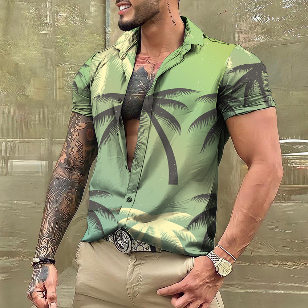 Hawaii Short Sleeve Men's Lapel Shirt