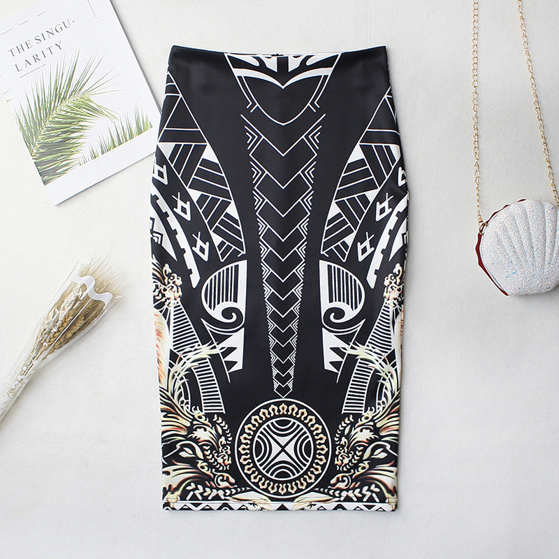 Court Women's Printed Wear Pencil Sheath Skirt