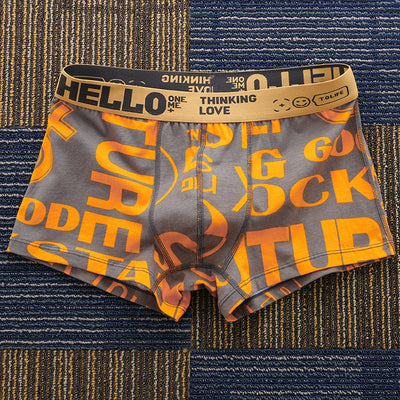 Printed Boxers Men's Underwear National Fashion Boxers Mid-waist